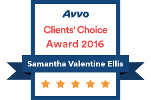 Avvo Client's Choice Award 2016 Samantha Valentine Ellis - Badge