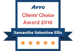 Avvo Client's Choice Award 2016 Samantha Valentine Ellis - Badge